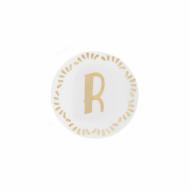 Piattino in porcellana lettera R