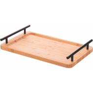 Vassoio in bamboo con manici neri 33X20X5