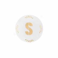 Piattino in porcellana lettera S