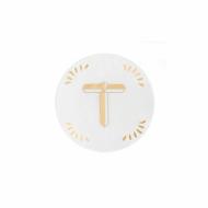 Piattino in porcellana lettera T