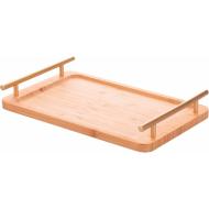 Vassoio in bamboo con manici oro