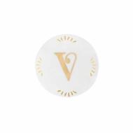 Piattino in porcellana lettera V