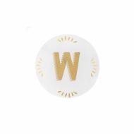 Piattino in porcellana lettera W