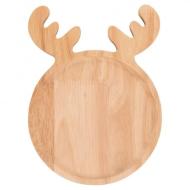 Piatto in legno rotondo Renna