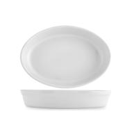 Pirofila ovale in ceramica bianca cm 34,5x24x6