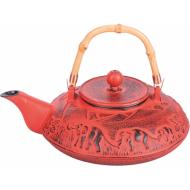 Teiera in ghisa ruggine manico in bamboo lt 1