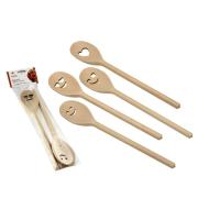 Set  4 cucchiai in legno di faggio Emoji cm 30