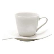 Tazza caffè Motion con piattino ml 110 in porcellana bianca