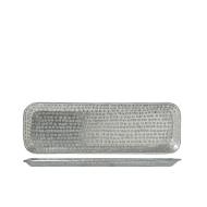Vassoio in alluminio finitura argento Chennai cm 48x16x2