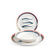 Servizio piatti 18 pezzi in porcellana Nautica