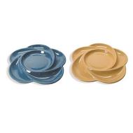 Piatto fonduta fiore blu