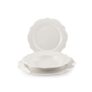 Servizio piatti in new bone china 18 pezzi Blanc