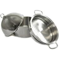 Vaporiera 3 pezzi in acciaio inox con coperchio cm 24