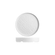 Set 3 piatti tondi in melamina effetto materico cm 18,5 bianco