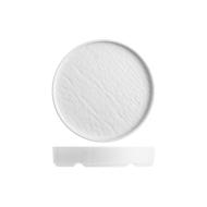 Set 3 piatti tondi in melamina effetto materico cm 22,5 bianco