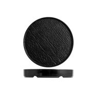 Set 3 piatti tondi in melamina effetto materico cm 22,5 nero
