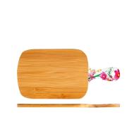 Tagliere con manico in bambù decorato Caroline cm 33x16