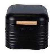 Biscottiera in latta/bamboo nero 20x20x14