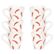 Set 6 tazzine da caffè in stoneware Chili