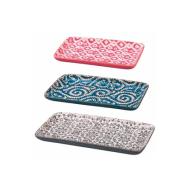 Set 3 vassoi rettangolari Reactive rosso/blu/grigio