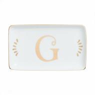 Vaschetta rettangolare in porcellana lettera G