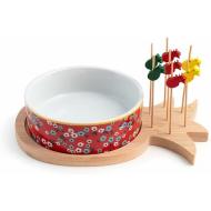 Antipastiera coppetta in stoneware con vassoio Mix&Match cm 11