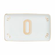 Vaschetta rettangolare in porcellana lettera O