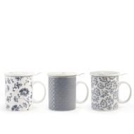 Tazza tisaniera in new bone china con filtro in acciaio inox cc 340 (fantasie assortite)