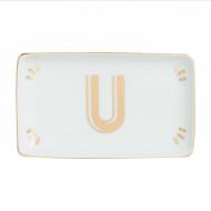 Vaschetta rettangolare in porcellana lettera U