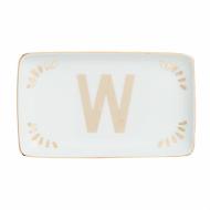 Vaschetta rettangolare in porcellana lettera W