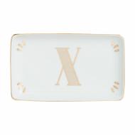 Vaschetta rettangolare in porcellana lettera X