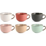 Set 6 tazze colazione jumbo in stoneware Dots cl 51