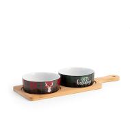 Set tagliere in bambù con 2 coppette Winter Land