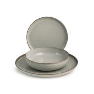 Servizio piatti in porcellana 12 pezzi Pearl Grigio
