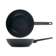 Wok Polaris in alluminio con rivestimento antiaderente grigio antracite cm 28
