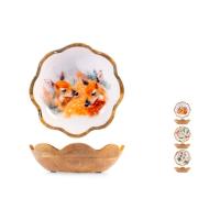 Ciotola in legno di mango festonata Natale cm 25 (decori assortiti)