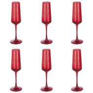 Set 6 calici flute Rubino Sibilla rosso cl 25
