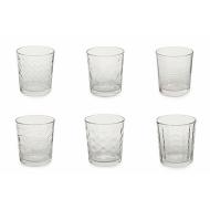 Set 6 bicchieri acqua trasparenti sei decori assortiti Clear