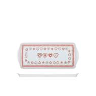 Vassoio in melamina decoro cuori rossi cm 38x16,5