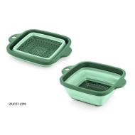 Scolapasta quadrato in silicone pieghevole Forest cm 21x21