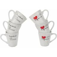Set 6 tazzine da caffè I Love