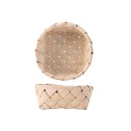 Cestino tondo in legno naturale intrecciato cm 22x7