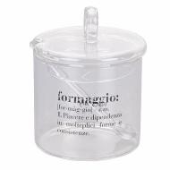 Formaggiera con coperchio e cucchiaino in vetro borosilicato Victionary