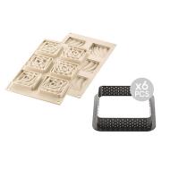 Stampo in silicone con 6 anelli quadrati Kit Mini Tarte Sand