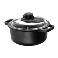 Casseruola Induction cm 24 con 2 manici e coperchio in vetro con pomolo in bakelite con sfiato