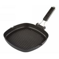 Bistecchiera quadrata in alluminio con manico pieghevole Light Grill