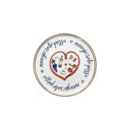 Piatto pizza in porcellana Mangio solo pizza cm 33