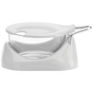 Formaggiera in vetro e plastica Pasha bianco