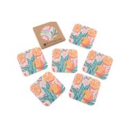 Set 6 sottobicchieri in pelle cm 10x10 (17679)