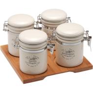 Set 4 barattoli spezie Dolce Casa con vassoio